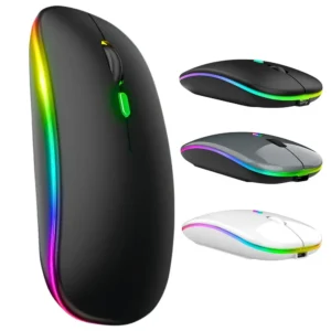 Mouse Sem Fio Bluetooth Rgb 2.4ghz Silencioso V8